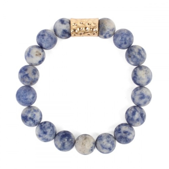 Riah Fashion Jewelry - Blue Natural Stone Bracelet